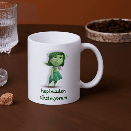 Ters Yüz Hepinizden Tiksiniyorum Beyaz Kupa