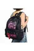 Black Pink Baskılı Çok Kullanılışlı Laptop Sırt Çantası Piersingli