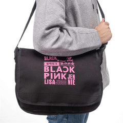 Black Pink Baskılı Unisex Postacı Çantası