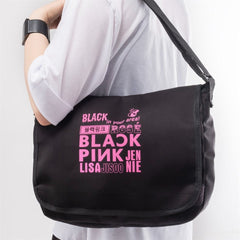 Black Pink Baskılı Unisex Postacı Çantası