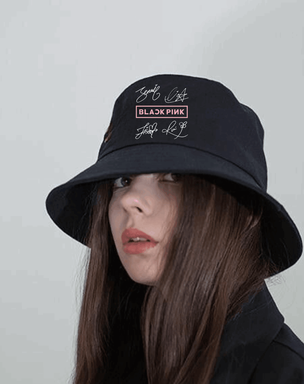 Black Pink Bucket Balıkçı Şapka