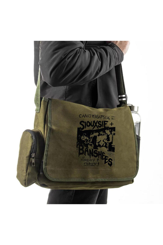 BlackCo Siouxsie Banshees Baskılı Unisex Yeşil Postacı Çantası