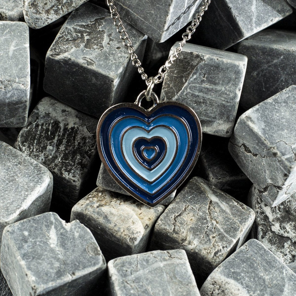 Blue Heart Charm Kolye