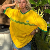 Vintage Brasil Oversize V Yaka Unisex Tshirt
