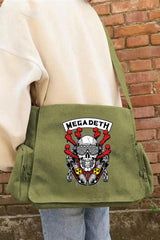 Megadeth Baskılı Unisex Yeşil Postacı Çantası