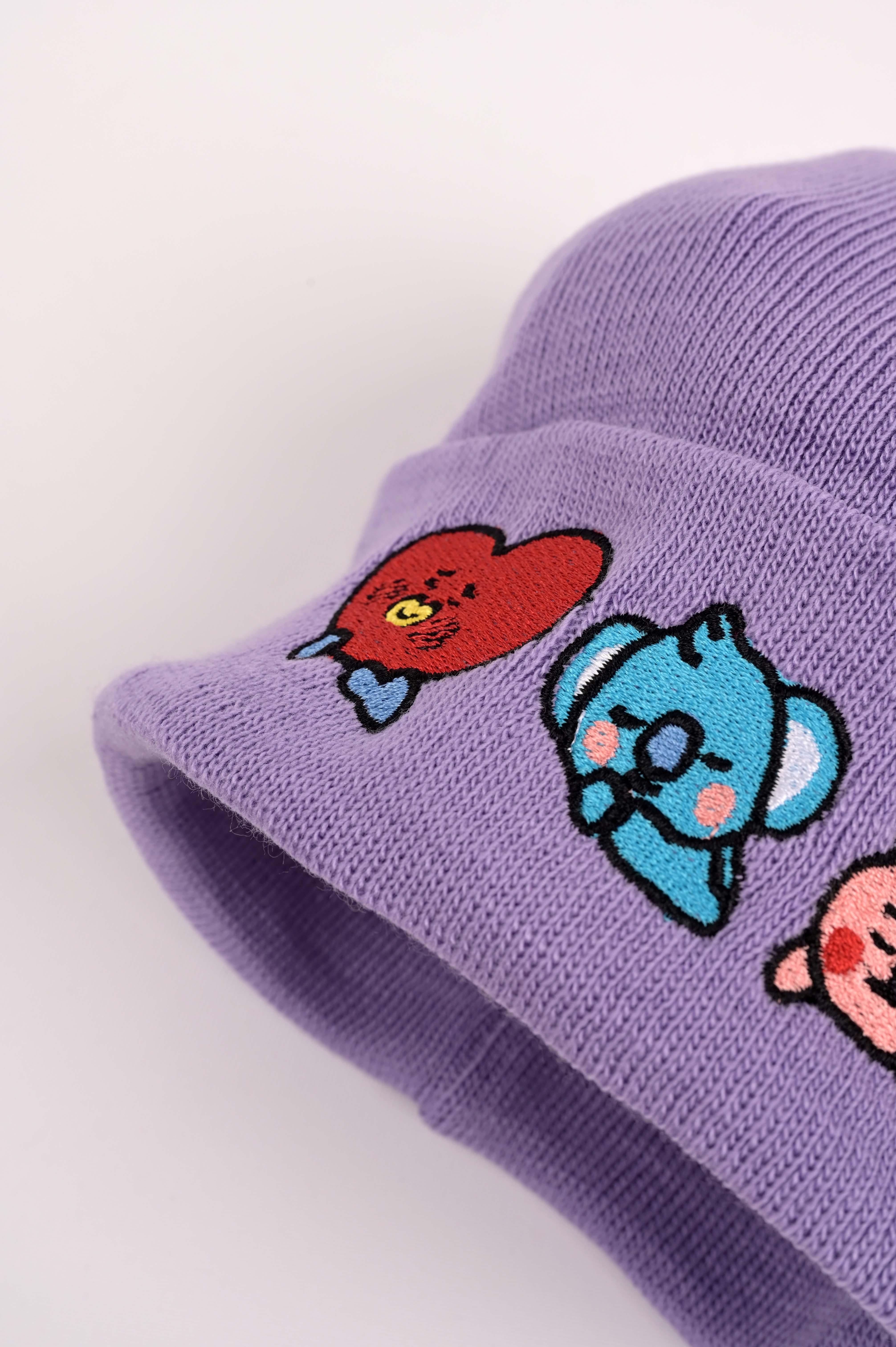 Bt21 Nakış İşleme Unisex Mor Bere