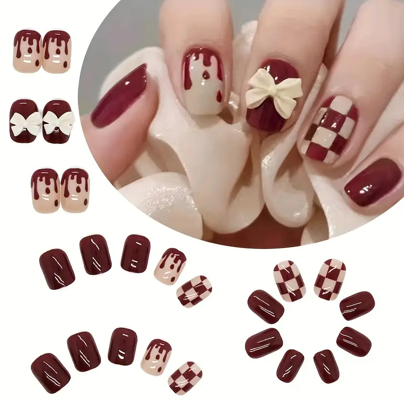 Cute Red Design Takma Tırnak