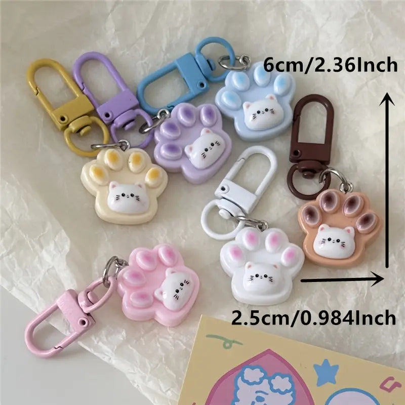 Cute Cat Pati Design Charm Anahtarlık