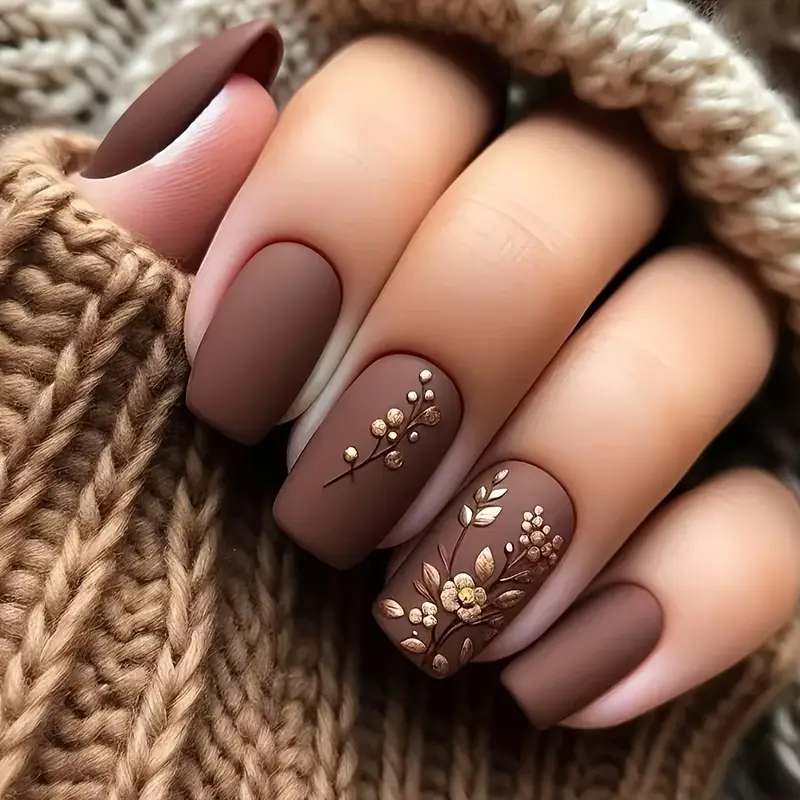 Gold Flower Takma Tırnak