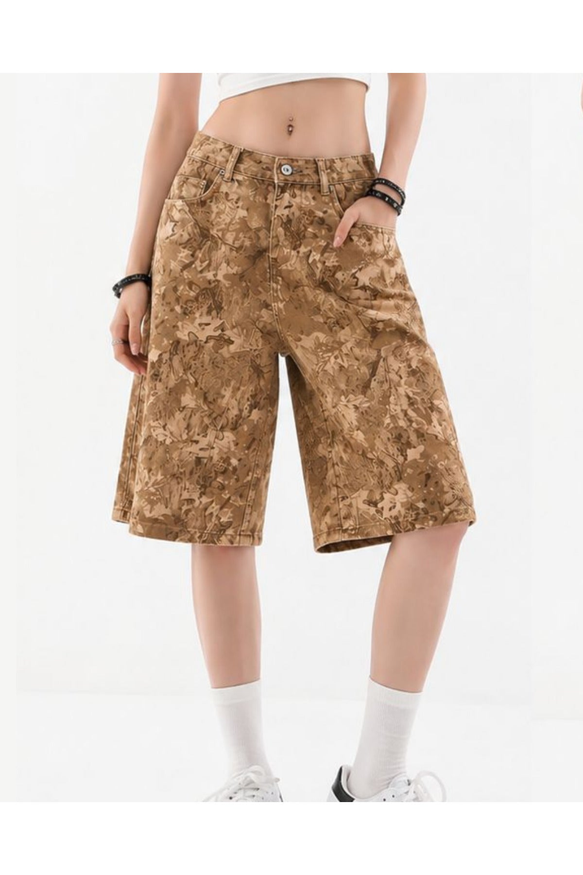 Camo Cargo Harajuku Y2K Unisex Şort Bermuda