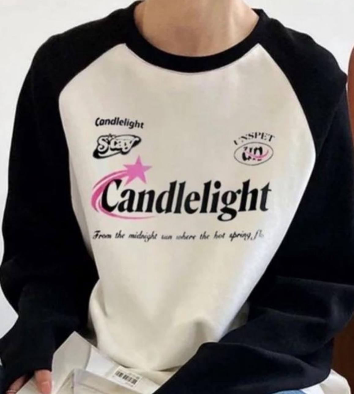 Candlelight Reglan Uzun Kollu Beyaz T-Shirt