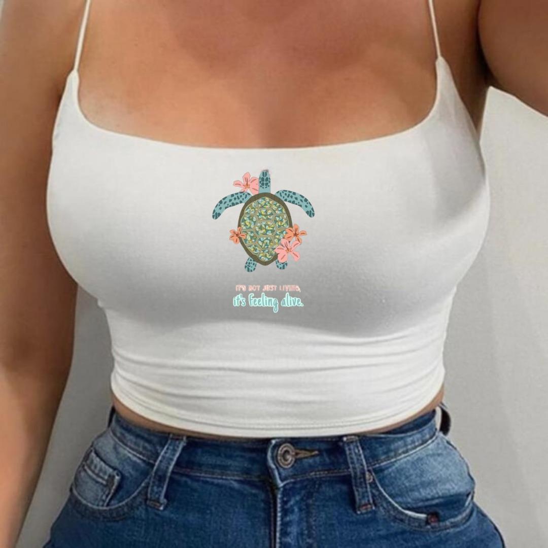 Caretta Caretta Beyaz Ip Askılı Büstiyer Crop