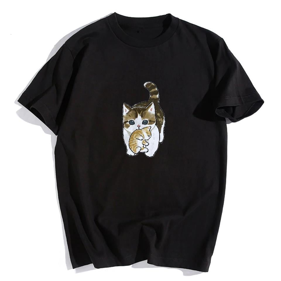 Cat & Cub Siyah Unisex Oversize T-shirt