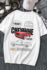 Chevrolet Cheyenne Baskılı Beyaz T-shirt