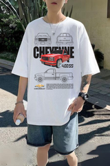 Chevrolet Cheyenne Baskılı Beyaz T-shirt