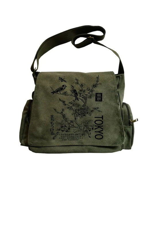 Tokyo Baskılı Unisex Postacı Çantası