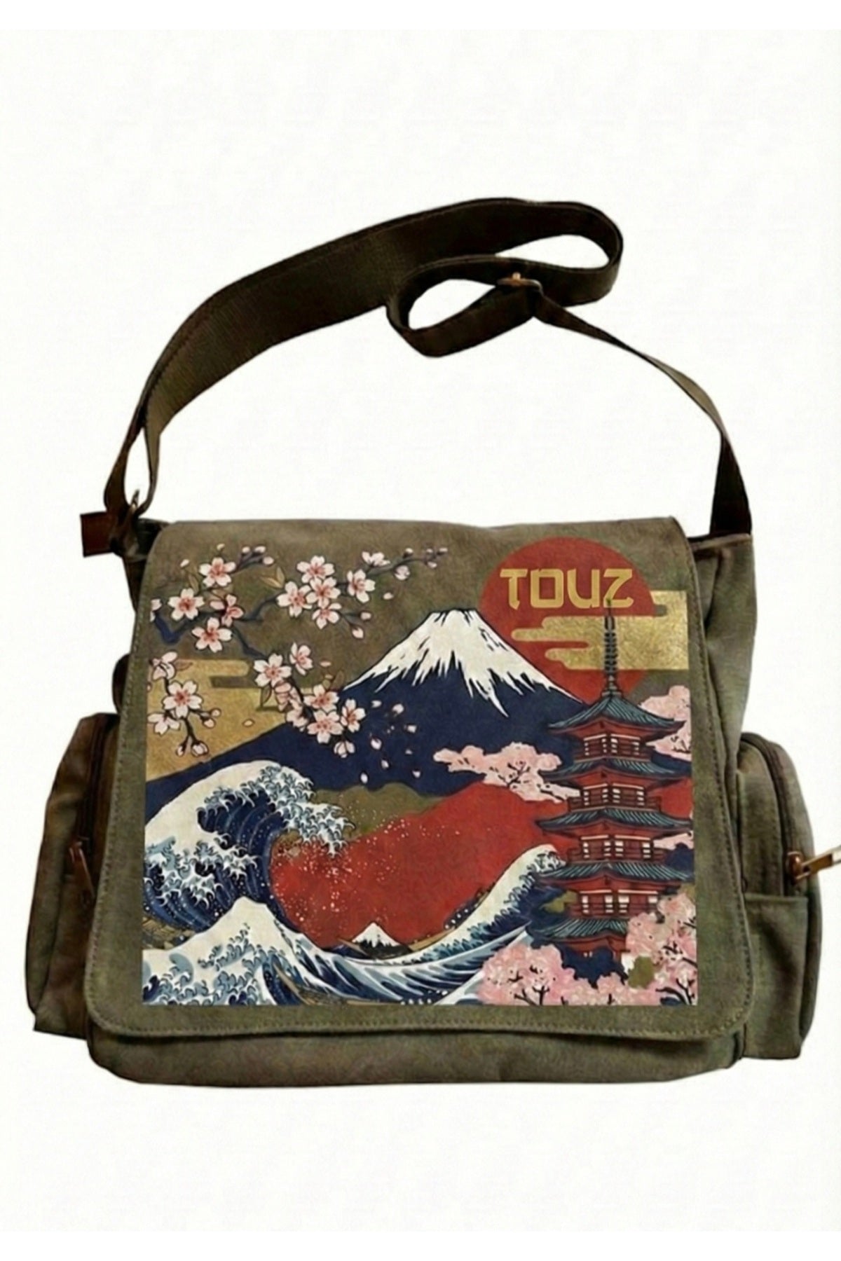 Tokyo Baskılı Unisex Postacı Çantası