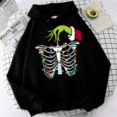 Christmas Gothic Baskılı Siyah Unisex Oversize Kapüşonlu Sweatshirt