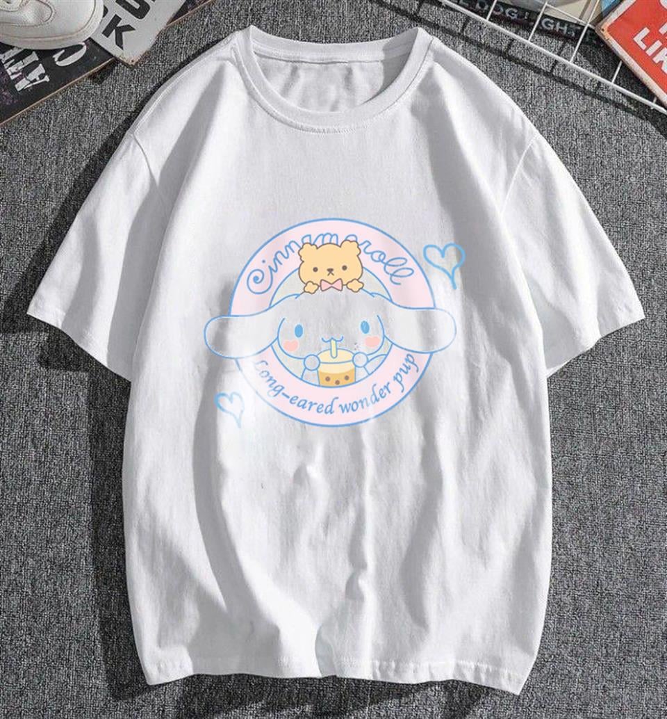 Cinnamoroll & Bear Beyaz Unisex Oversize T-shirt