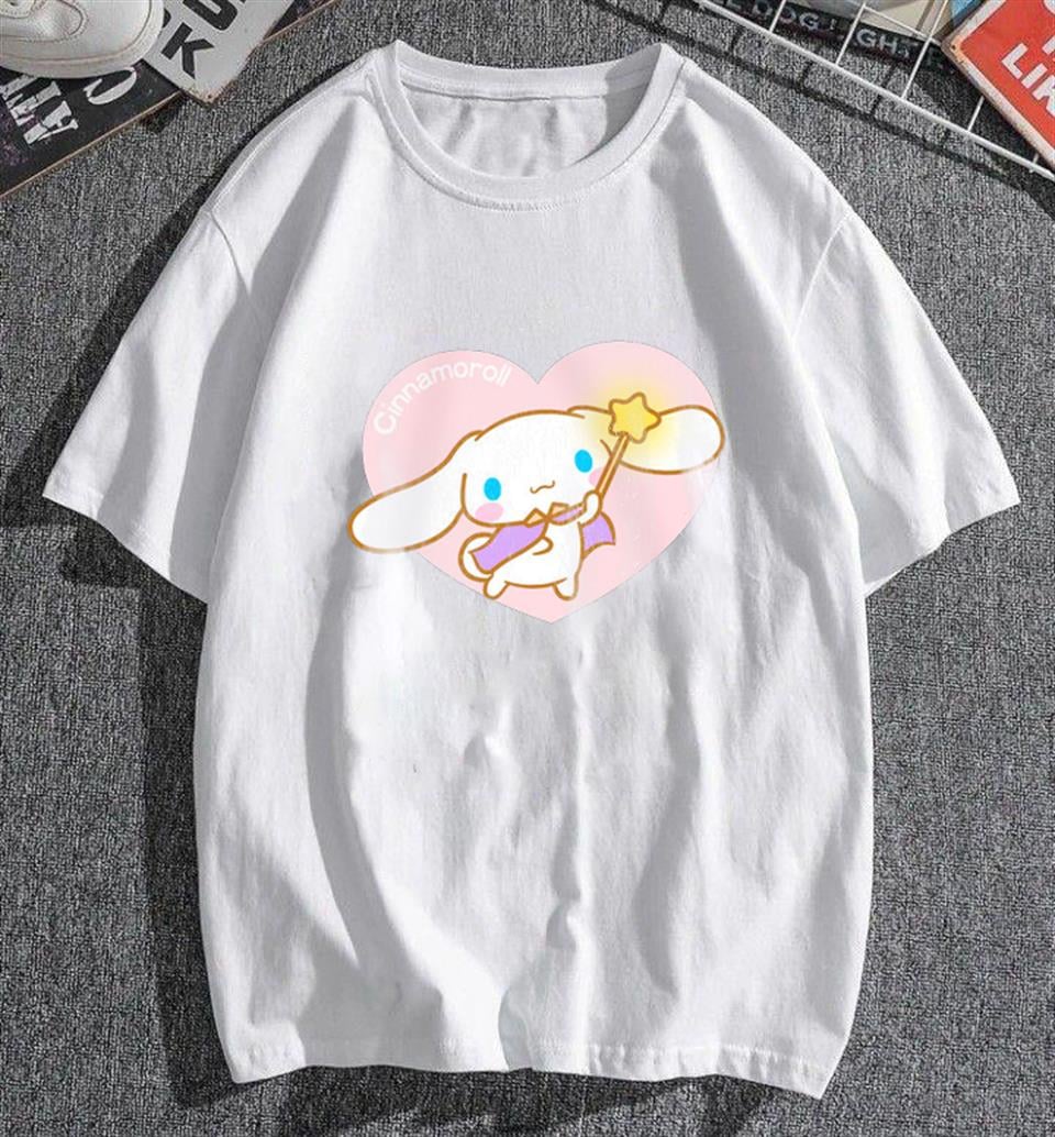 Cinnamoroll & Heart Beyaz Unisex Oversize T-shirt