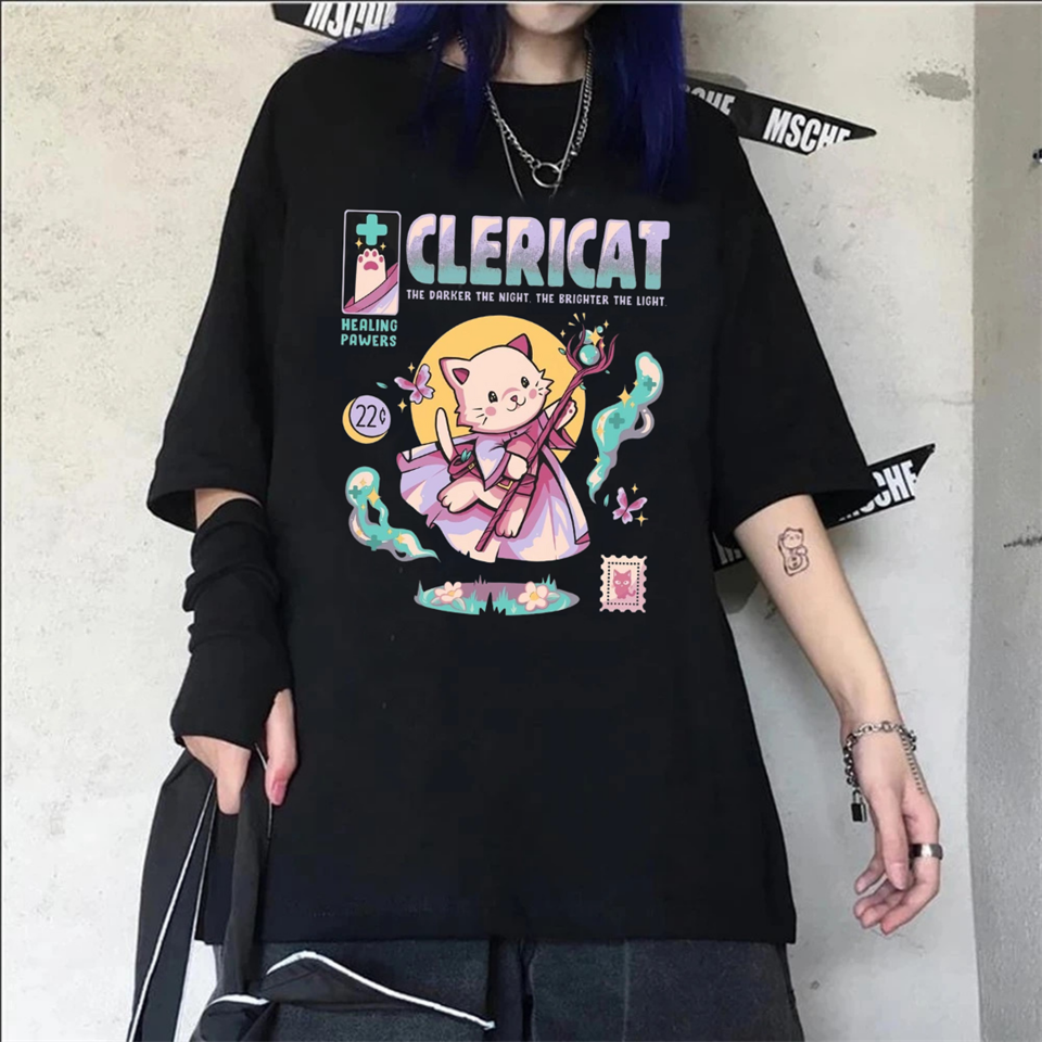 Clericat Oversize Unisex Siyah T-Shirt