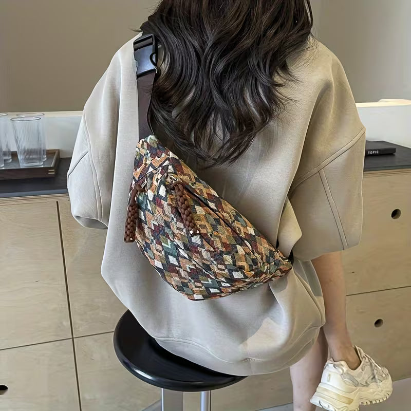 Bohem Tarzı Püskül Detaylı Unisex Bel Çantası