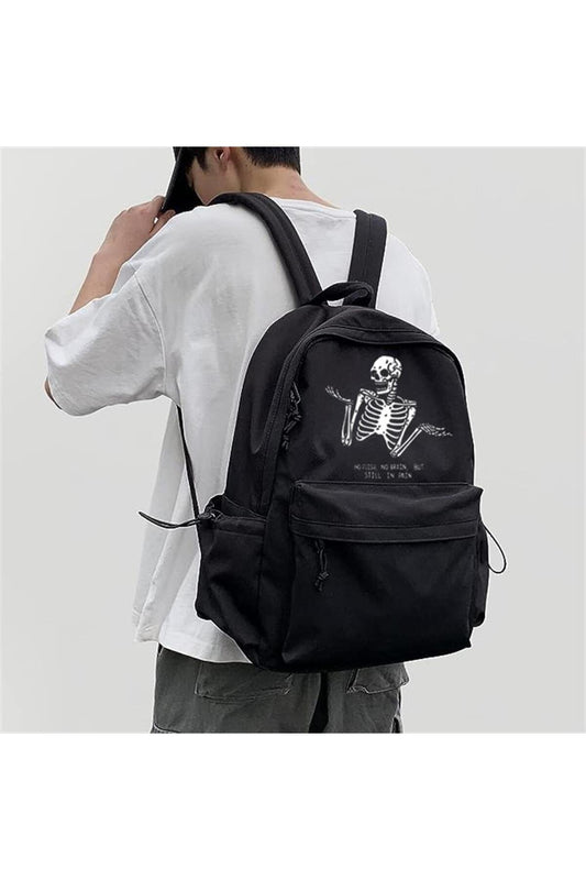 Confused Skeleton Baskılı Unisex Sırt Çantası