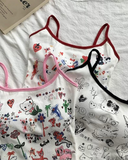 Cute Hello Cat Askılı Kırmızı Crop