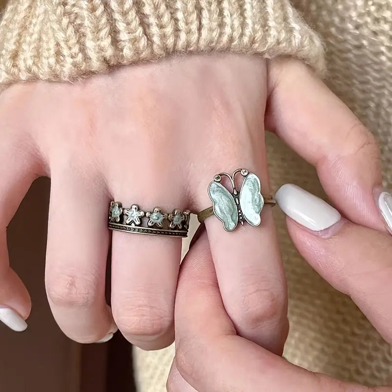 2'li Butterfly Yüzük Seti