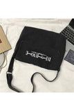 Death Note Baskılı Vintage Unisex Gri Kot Postacı Çantası