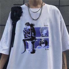 Death Note Kolaj Beyaz Unisex Oversize T-shirt