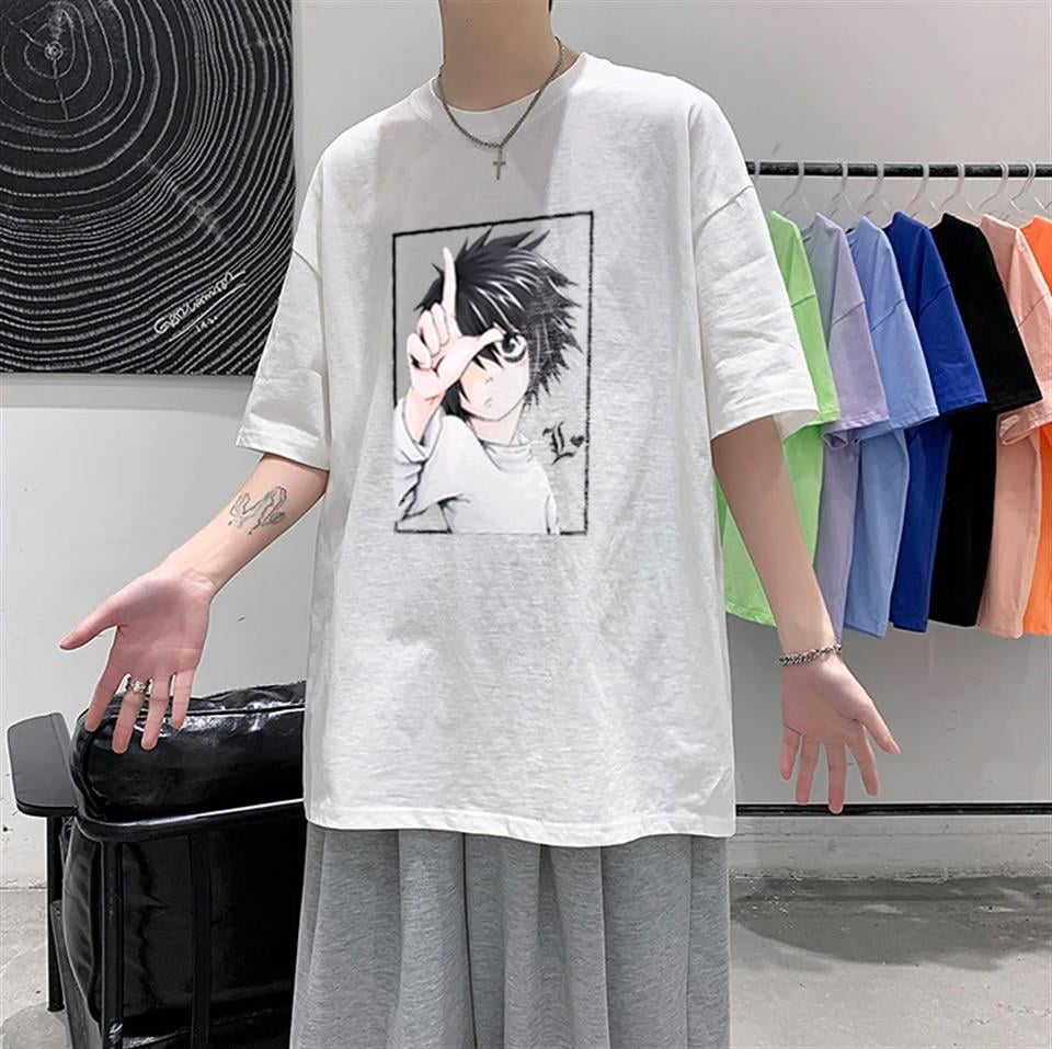 Death Note L Beyaz Unisex Oversize T-shirt