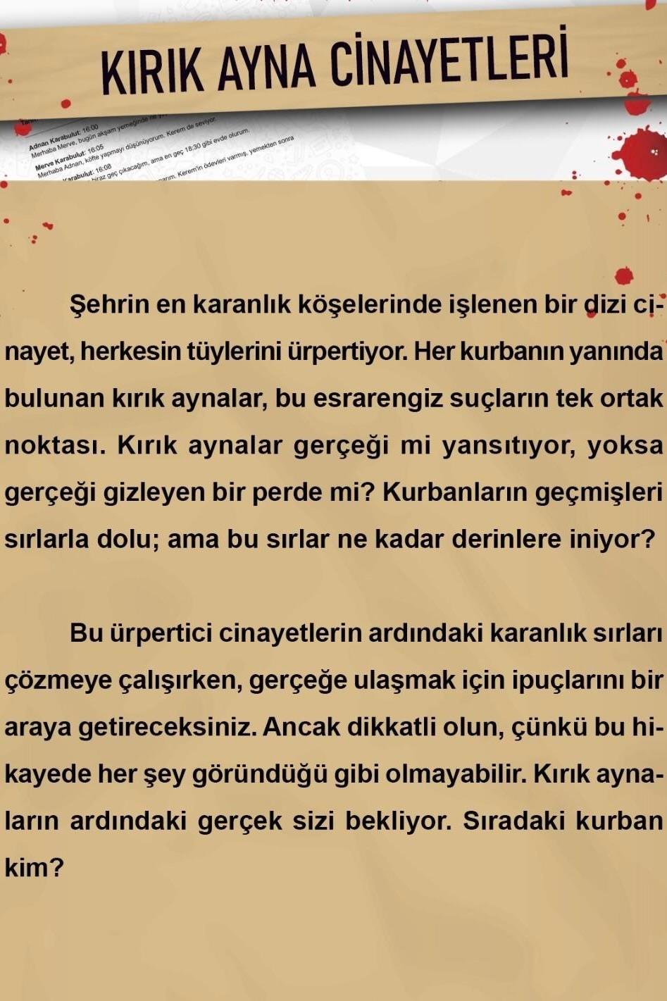 Dedektiflik Cinayet Çözme Oyunu - Kırık Ayna Cinayetleri