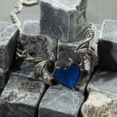 Devil Blue Heart Kolye