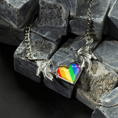 Devil Rainbow Heart Kolye