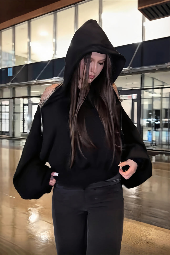 Glow Back Taşlı File Sweatshirt