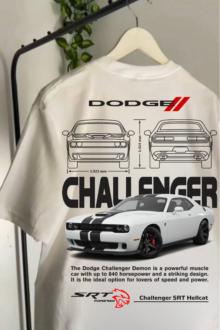 Dodge & Mustang Retro Baskılı T-shirt