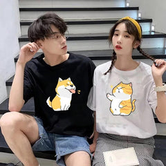 Dog And Cat Baskılı Oversize T-shirt ( Tek Gönderilir Lütfen Renk Seçin )