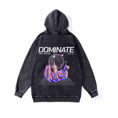 Yıkamalı Dominate Vintage Kapüşonlu Sweatshirt