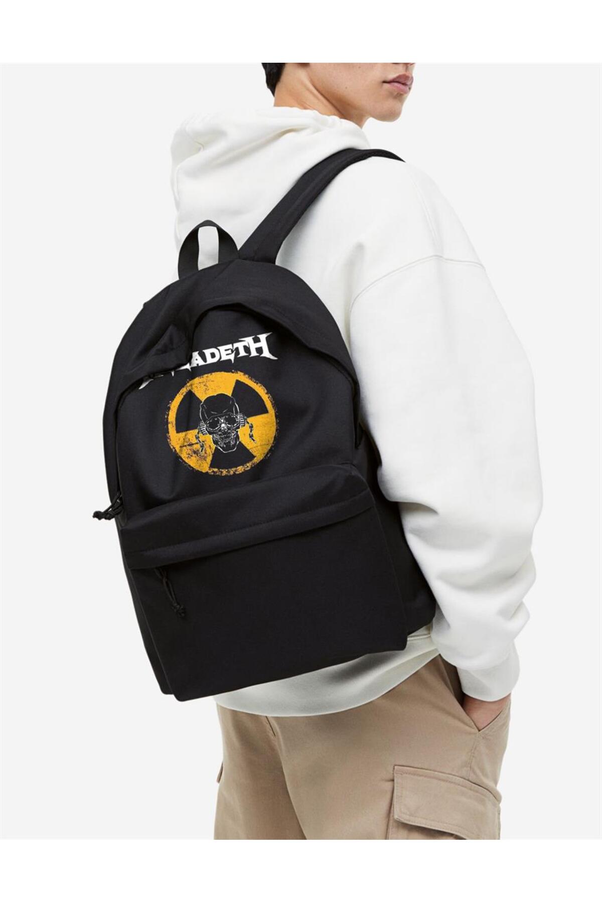 dompuleri moda Megadeth Skull Baskılı Unisex Sırt Çantası