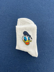 Donald Duck Unisex Beyaz Kolej Çorap