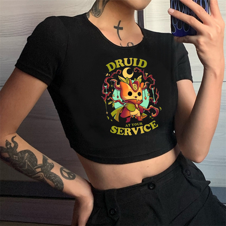 Druid At Your Service Siyah Crop