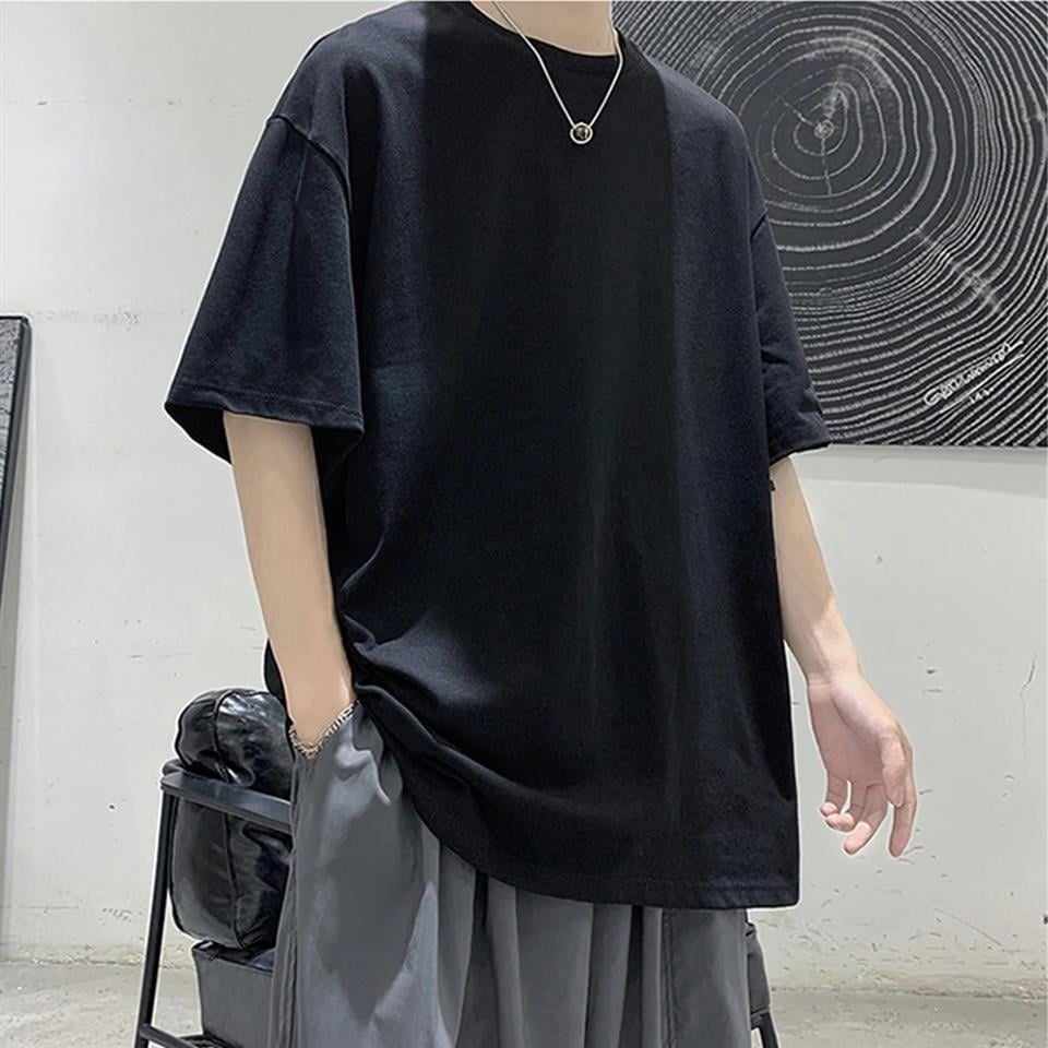 Düz Siyah Unisex Oversize T-shirt