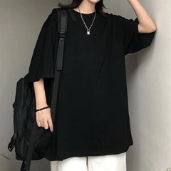 Düz Siyah Unisex Oversize T-shirt