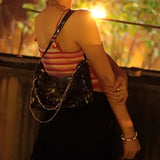 Gothic Skeleton Tarzı Küçük Omuz Çantası