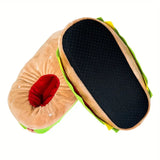 Sevimli Hamburger Tasarımlı Peluş Panduf