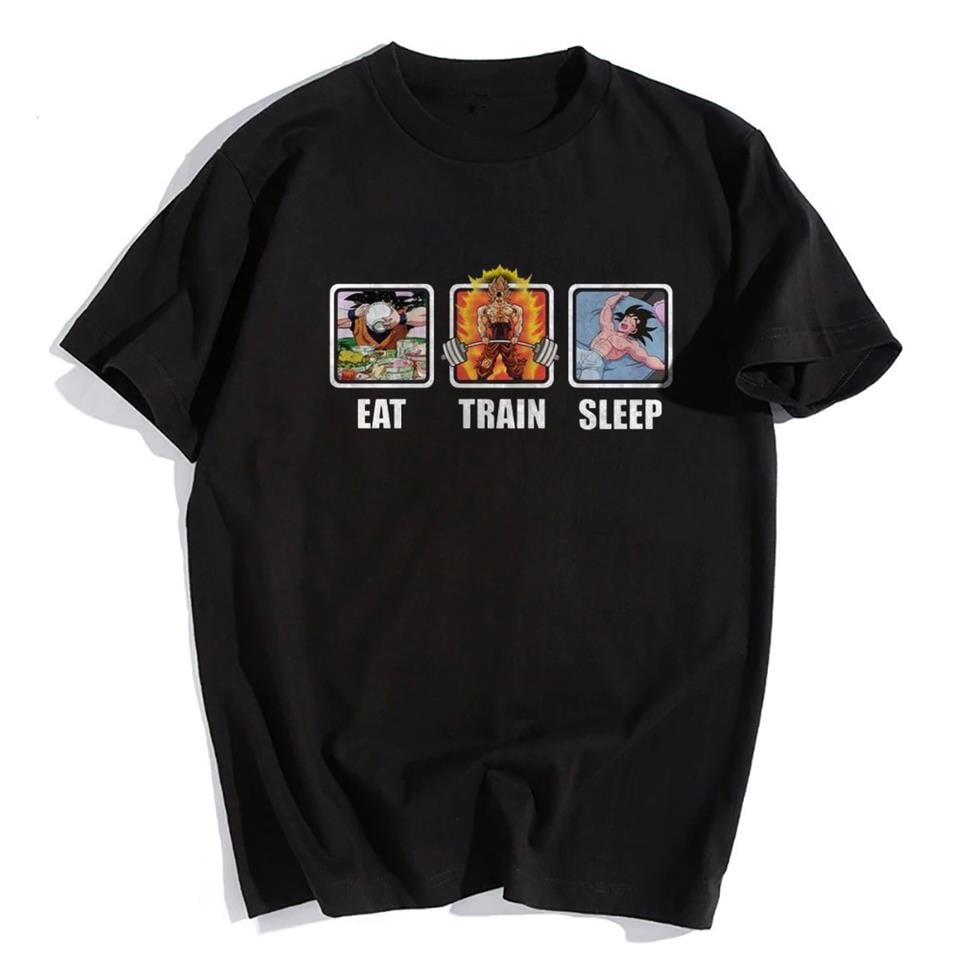 Eat Train Sleep Siyah Unisex Oversize T-shirt