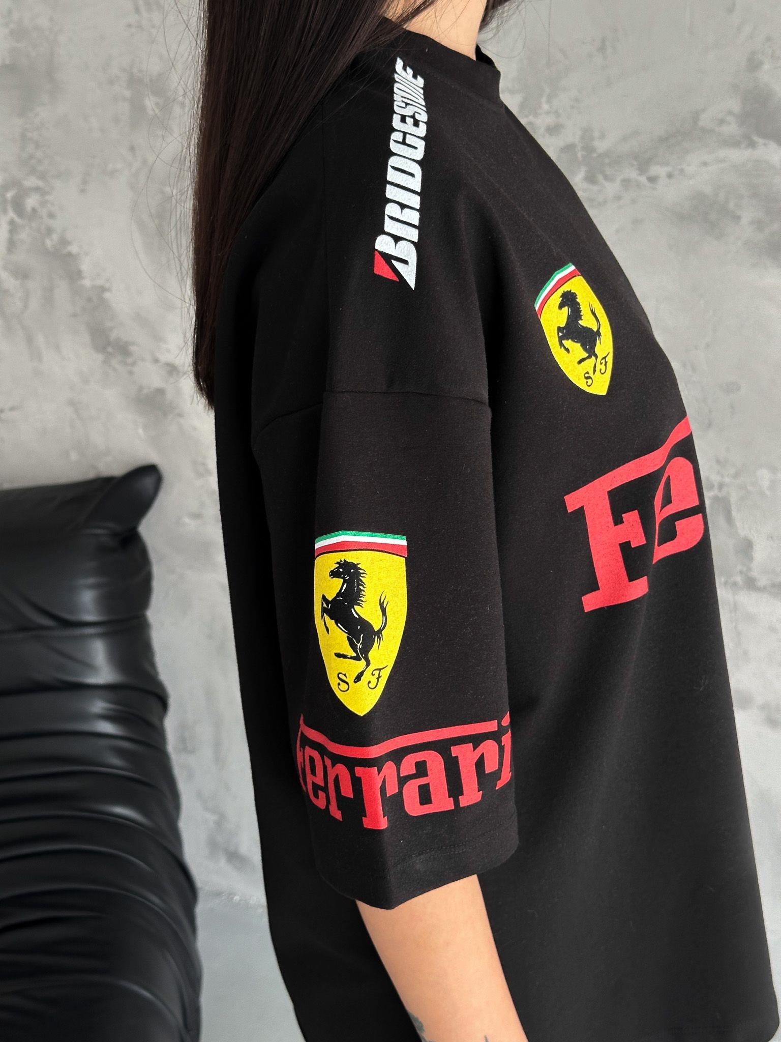 Extra Salaş Ferrari Baskılı  (Unisex) T-Shirt