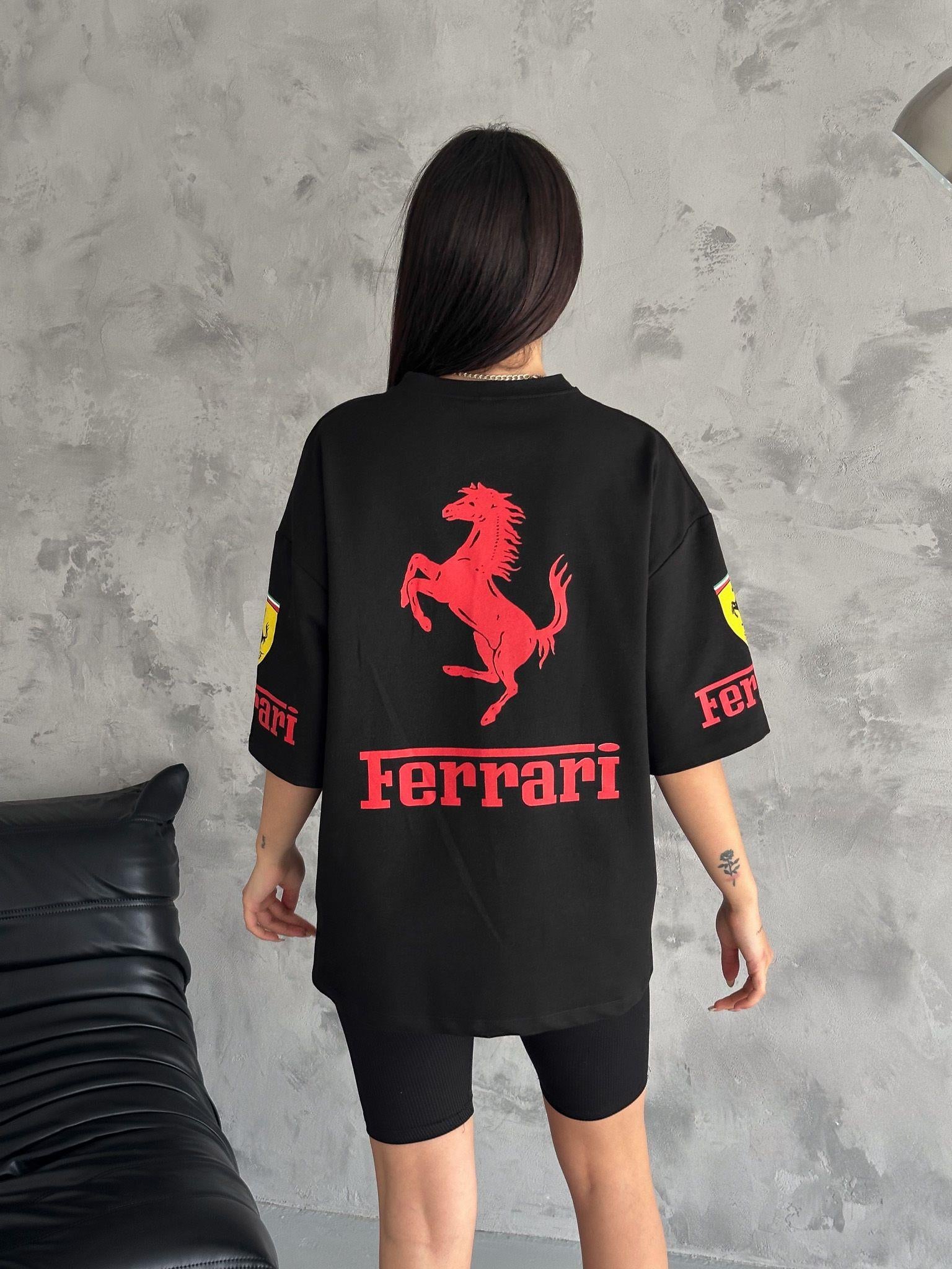 Extra Salaş Ferrari Baskılı  (Unisex) T-Shirt