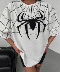 Extra Salaş Spider Baskılı  (Unisex) T-Shirt